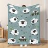 1pc Flannel Blanket White Sheep Leisurely Playing Soft Comfortable And Warm This Nap Blanket/Sofa Blanket Is Suitable for All Seas