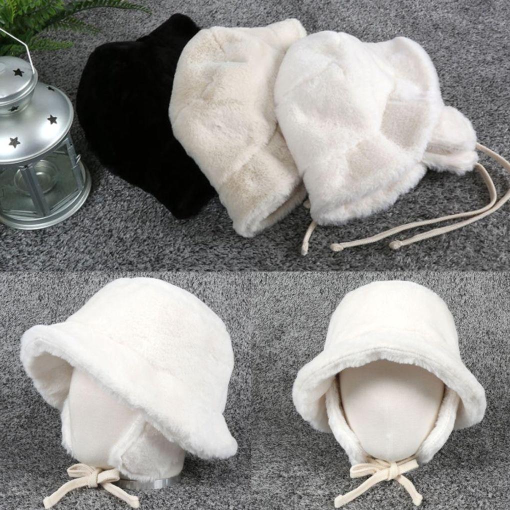 

Winter cold-weather daily boddle fur earflap bucket hat black
