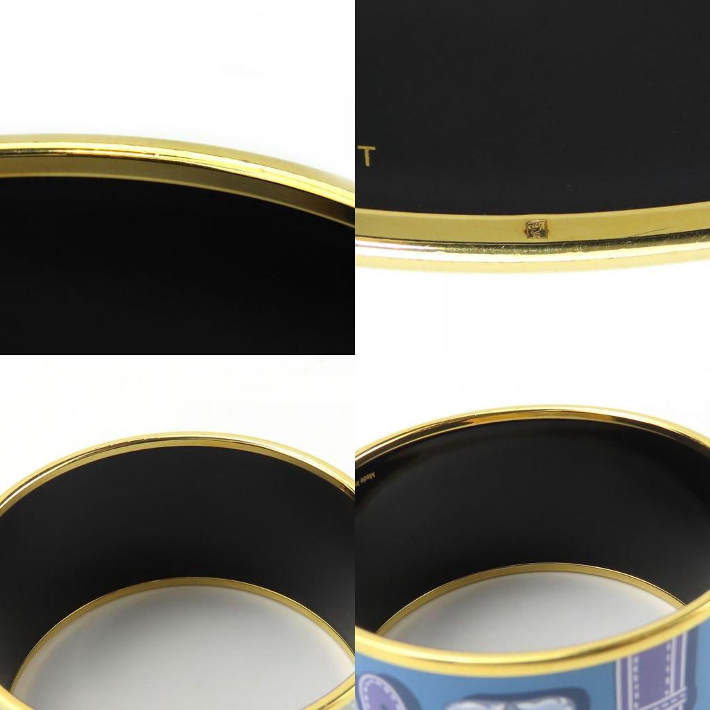Used HERMES Bracelet Emile TGM Metal 65.5g Blue Multicolor Bangle