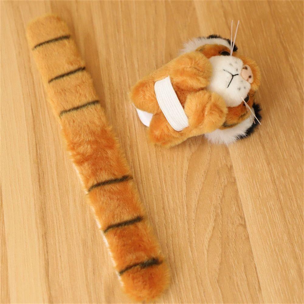 Jungle Animal Stuffed Animal Wristband Clap Circle Cartoon Slap Bracelet Birthday Kids Toy