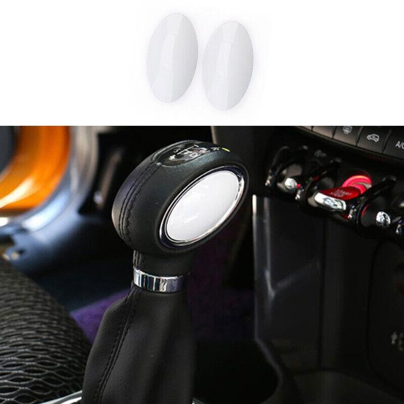 For Mini Cooper Countryman F60 ABS White Gear Shift Knob Shifter Lever Trim 2PCS