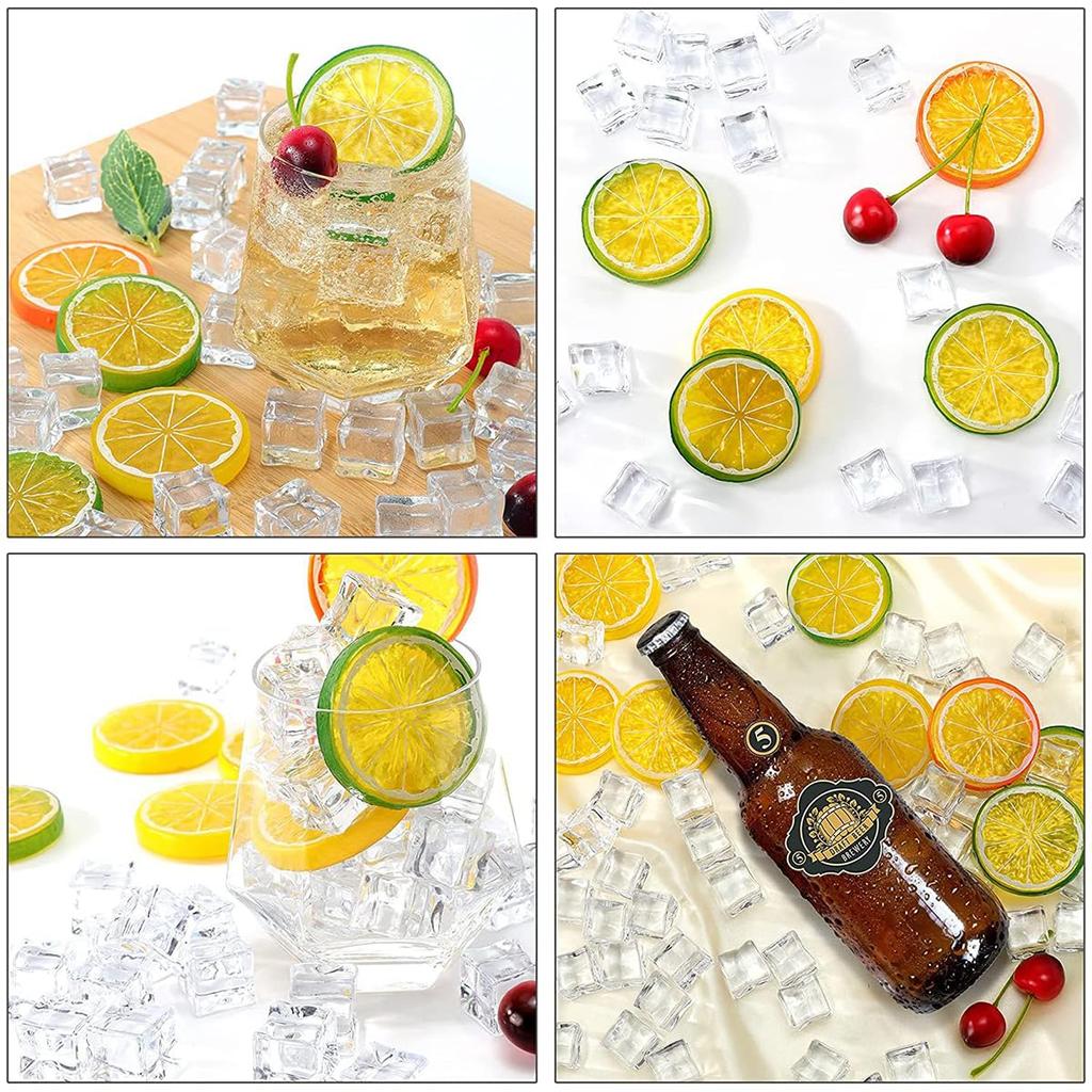 Lanito Artificial Lemon Simulated Set of Fruit Food Realistic Fruit Photography Summer Party Room Ornament Fruit, Ice, 27, Model, Sample, Model, Prop,