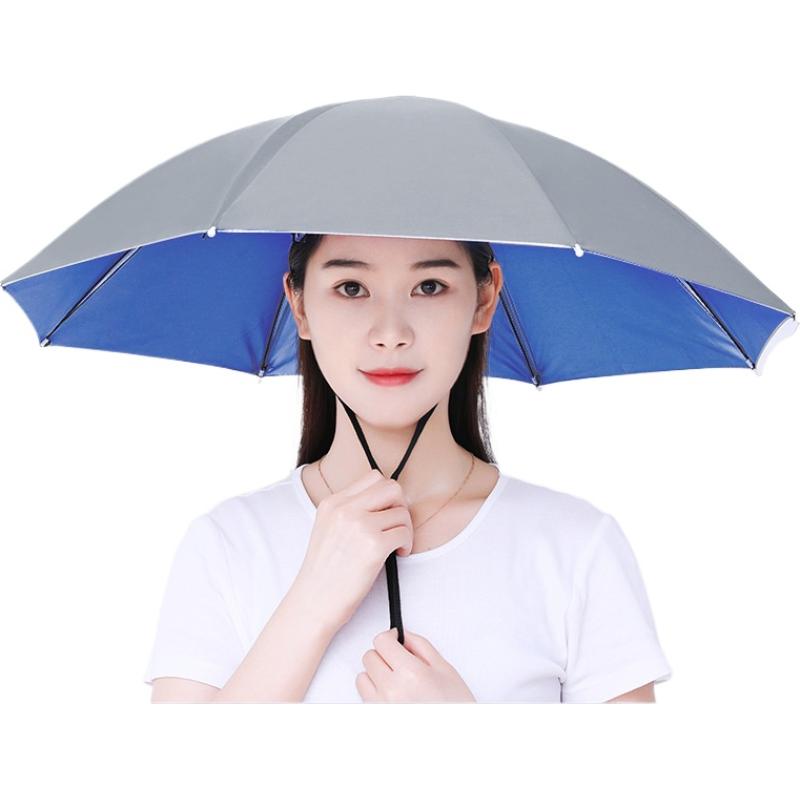 Outdoor Foldable Head Umbrella Hat Windproof Fishing Head Wearing Sunshade Rain Gear Portable Umbrella Camping Beach Head Hats