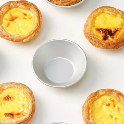 JUSTINLAU 10/25/50 uds. Moldes Reutilizables para Tartaletas de Huevo Aleación de Aluminio Accesorios para Hornear Molde para Pudín Molde para Pasteles de Luna Molde para Postres al Horno