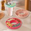 Snack Bowl Silicone Snack Platter for 40 Oz Cups Reusable Snack Tray 4-Compartment Snack Container for Cup Accessories Easy To Clean Serving