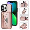 N.BEKUS For iPhone 16 Pro Max Leather Zipper Case Card Holder Phone Cover with Shoulder Strap