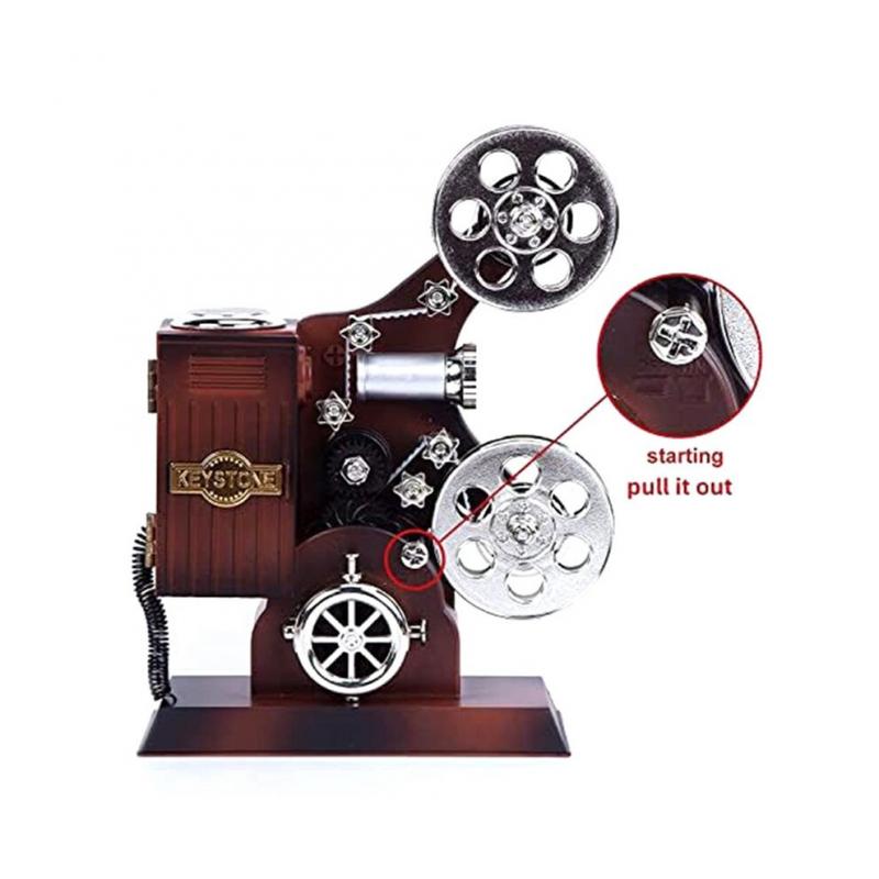 Filmprojektor-Spieluhr, -Spieluhr im Antiken Vintage-Stil, Spielt Melodien Als Geburtstagsdekoration für Zuhause/BüRo/Arbeitszimmer