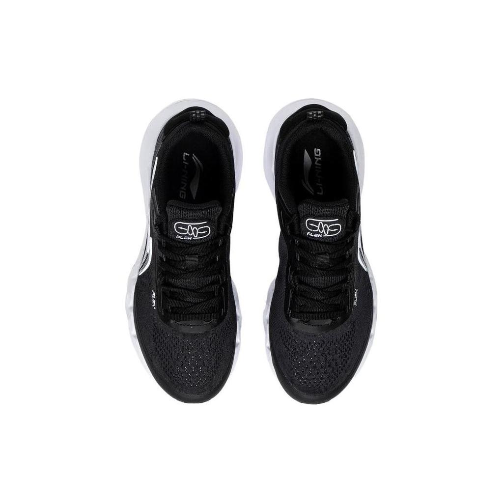 Li Ning LN Fle Slip Resistant Abrasion Resistant Low top Casual Shoes Women's Black White AGLT114-1