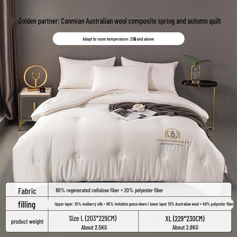 

Толстое зимнее одеяло из австралийской шерсти Duo Xi Ai Mei - двойной дизайн для матери и ребенка 203x229 cm