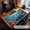Fish Ocean Theme Custom Mouse Pad Personalized With Name Text Customized Desk Mat For Office Home Decor