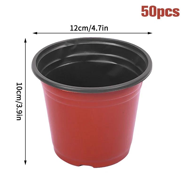 50/20pcs Plastic Flowerpots Nursery Seed Starting Transplant Flower Pot Gardening Plant Container Box Fall Resistant Lightweight