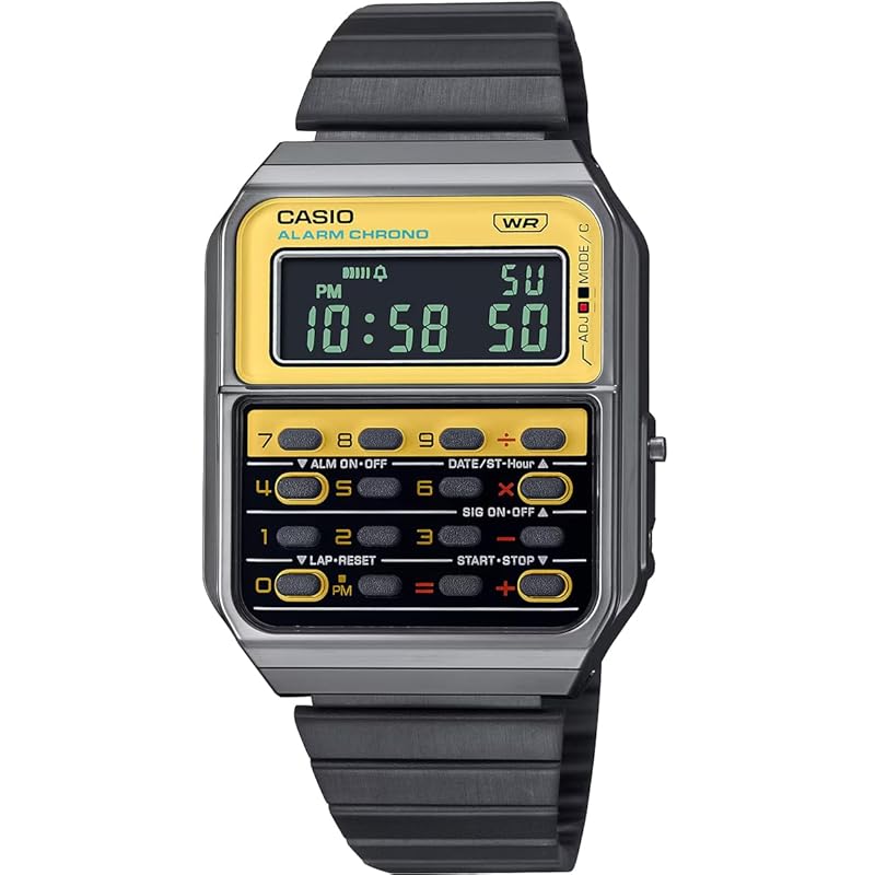 

[Casio] Винтажная серия CASIO С функцией 8-значного исчисления цифровые часы Heritage Colors CA-500WEGG-9B унисекс металлический браслет Gunmetal x yellow