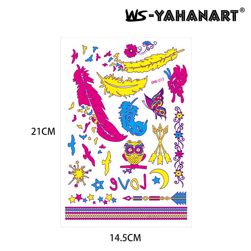 Creative Fluorescent Waterproof Full Arm and Face Tattoo Sticker