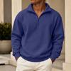 Sudadera con cremallera y forro para hombre, manga larga, con cuello alto y múltiples bolsillos