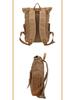 Retro Waxed Canvas Backpack with Leather Trim - Large Capacity, Pepper Salt Design, In Stock