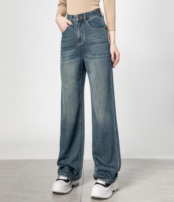Autumn 2025 Women s Drapey Wide-Leg Lyocell Jeans XL