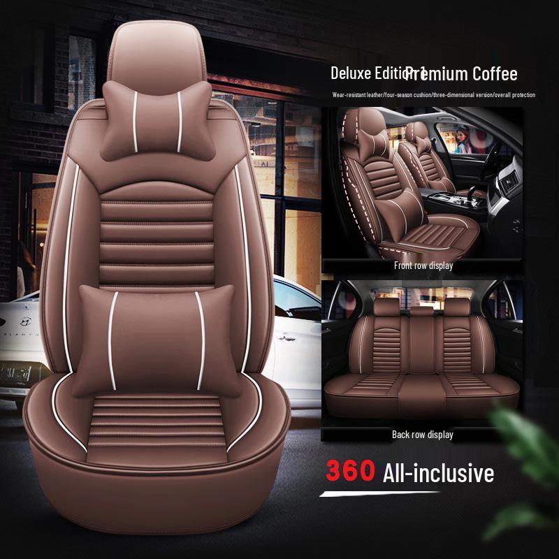 360° All-Season Wear-Resistant Leather Car Seat Cushion & Cover