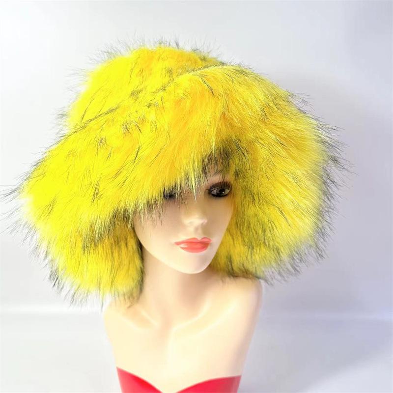 Chapeau cloche de pêcheur Chaud Fausse fourrure Fourrure de raton laveur Épaissi Automne et Hiver