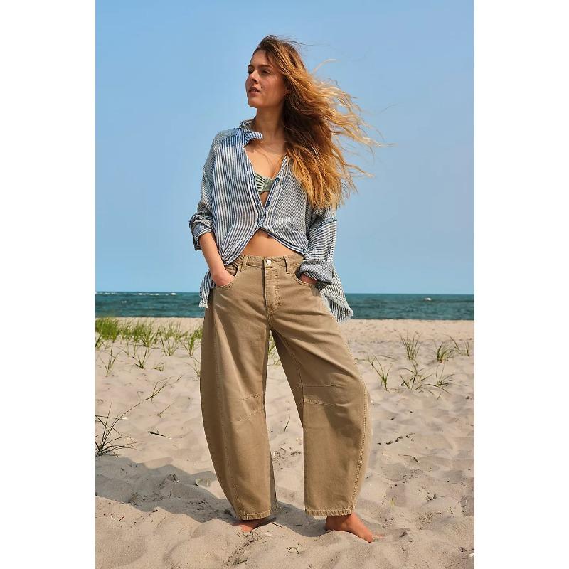 Women High Waist Loose Straight Washed Wide Leg Long Denim Jeans