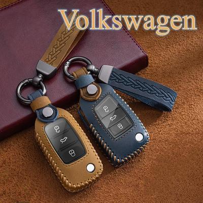 Yeni Yumuşak Deri Araba Çevirme Anahtar Kılıfı Kabuk VW Volkswagen Golf 7 Için MK7 Tiguan MK2 Koltuk Ateca Leon FR Ibiza Skoda Octavia Kodiaq