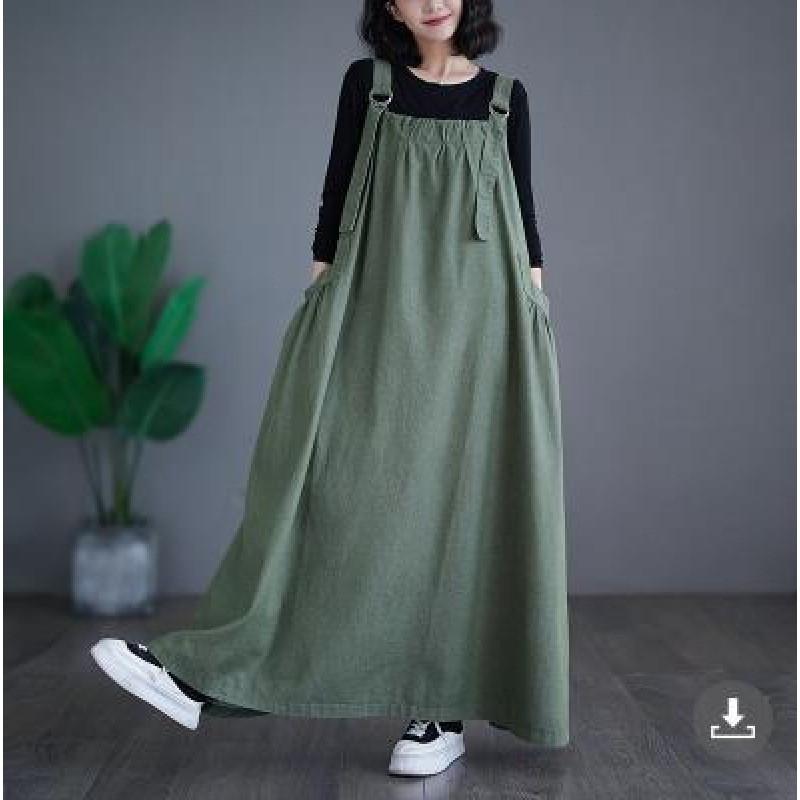 Denim Suspender Skirt For Women With High Waist And Flared Design For Spring Casual Wear