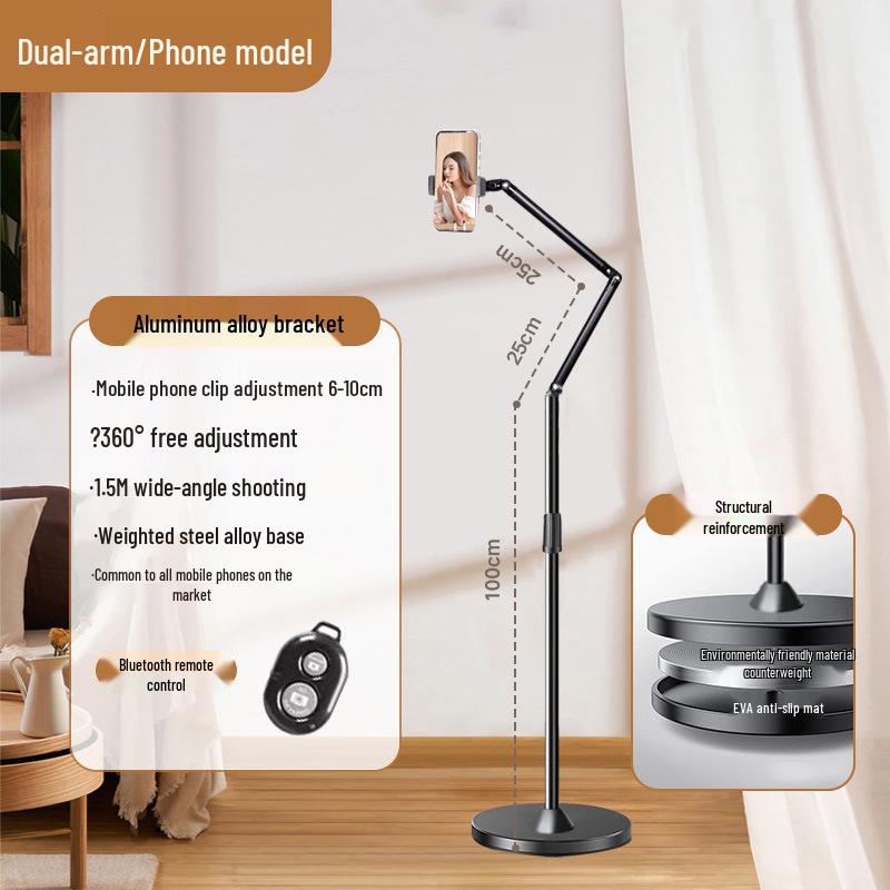 Adjustable Floor-Stand for Streaming, Recording, and Overhead Shots