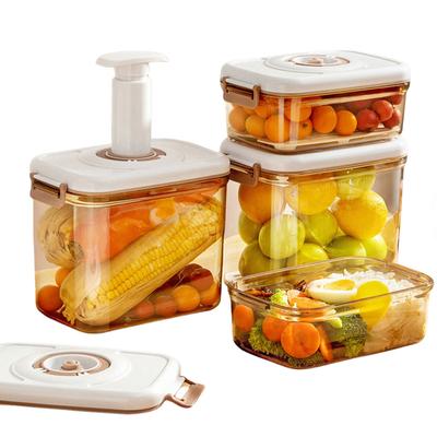 Food Vacuum Storage Box with Vacuum Pump Fresh Container with Removable Drain Plate Kitchen Storage Box for Vegetable and Fruit