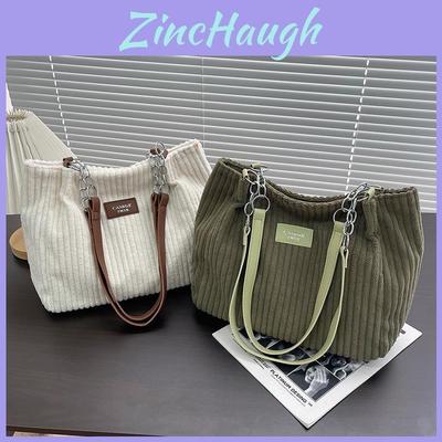 Large Capacity Velvet Chain Tote Bag For Women With Zipper Closure For Daily Use