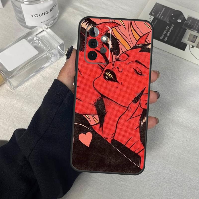 Aesthetic Devil Woman Bad Girl Case For Samsung Galaxy A56 A36 A16 A33 A13 A23 A52 A32 A12 A54 A34 A14 A53 A15 A35 A55 A17