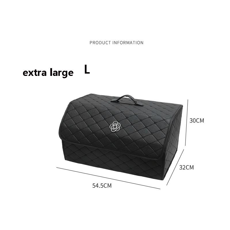 Car Trunk Organizer Box, Large Capacity, Auto Multiuse Tools, Storage Bag, Stowing, Tidying, Leather, Folding for Emergency