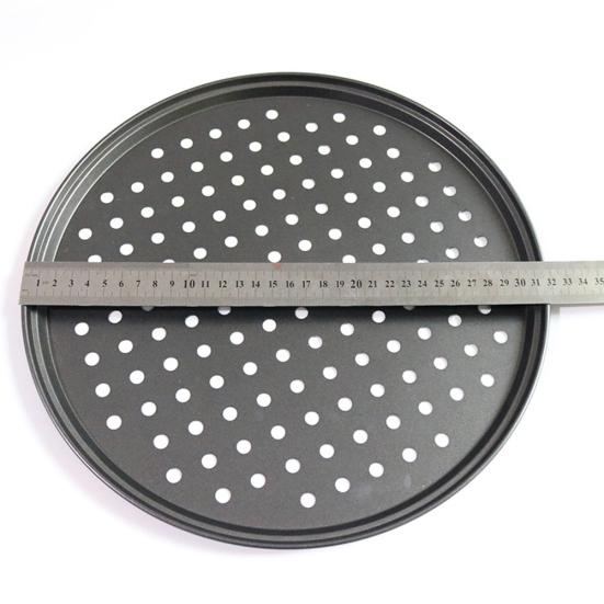 28/32 cm Stahl Antihaft-Pizza-Backform Platte mit Loch Backgeschirr Backwerkzeug Verkauf Waren