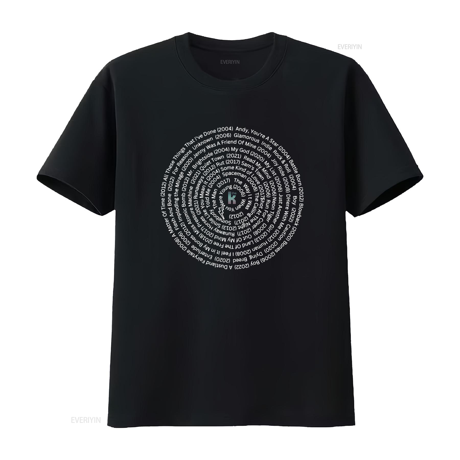 

The Killers Song Titles fans All size T Shirt vintage Washed designer clothes Stylish Soft graphic Versatile Casual Comfortable 4XL