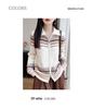 100% Wool Fair Isle Vintage Lapel Cardigan: Cozy Autumn/Winter Coat for Women