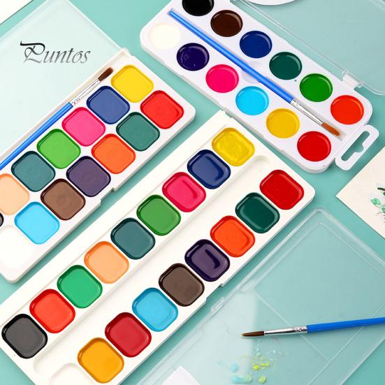 Art Supplies Watercolor Paint Set, Portable Washable Solid Palette, Bright Semi Dry Set Colors Pigment Kit, for Kids And Beginners Illustrations Safe