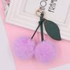 Cherry Plush Fur Ball Keychain for Women - Bag, Backpack, and Car Ornament