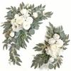 Romantic White Artificial Wedding Flowers Artificial Arch Flowers Artificial Wedding Arch Flowers Kit Wedding Welcome Sign Decor
