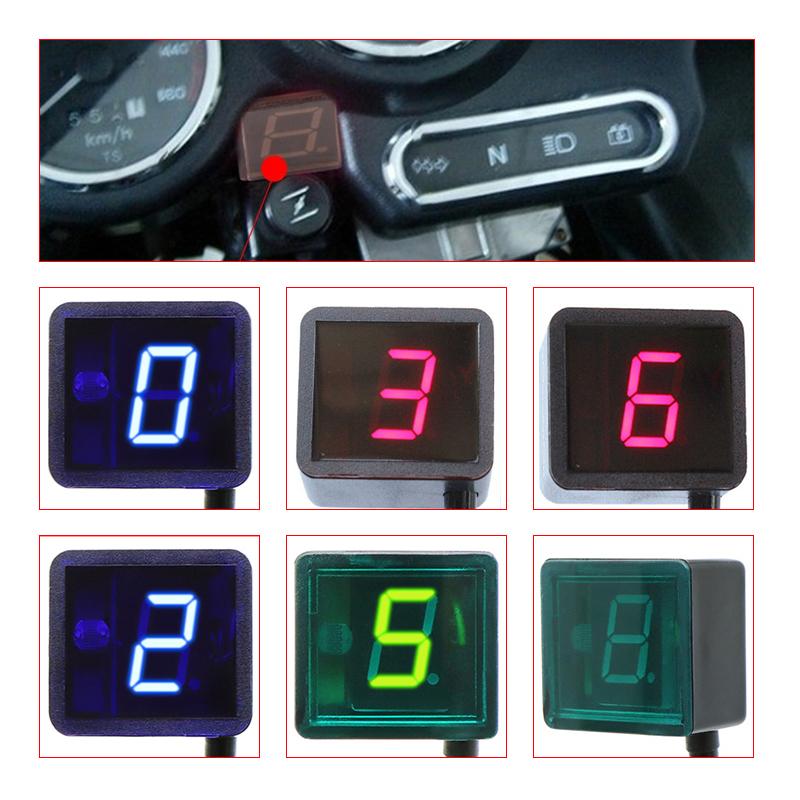 8rychlostní Univerzální Motocykl Digitální Ukazatel Rychlostí LED Displej + Magnet Páčky Řazení Pro Honda Pro Yamaha Pro Suzuki