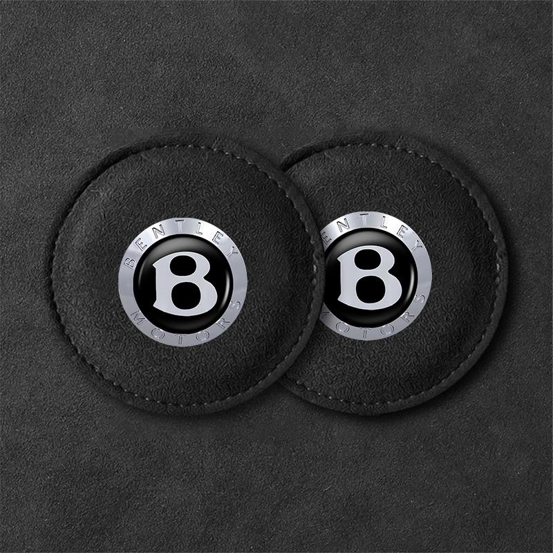 2Pcs Car Coaster For New Bentley Flying Spur Continental GT Bentayga Mulsanne Non-Slip Water Cup Pad Holder Interior Accessories HS2