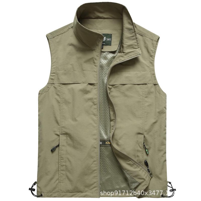 Men's Lightweight Outdoor Photography & Fishing Vest for Middle-Aged & Elderly - Spring/Autumn/Summer Wear