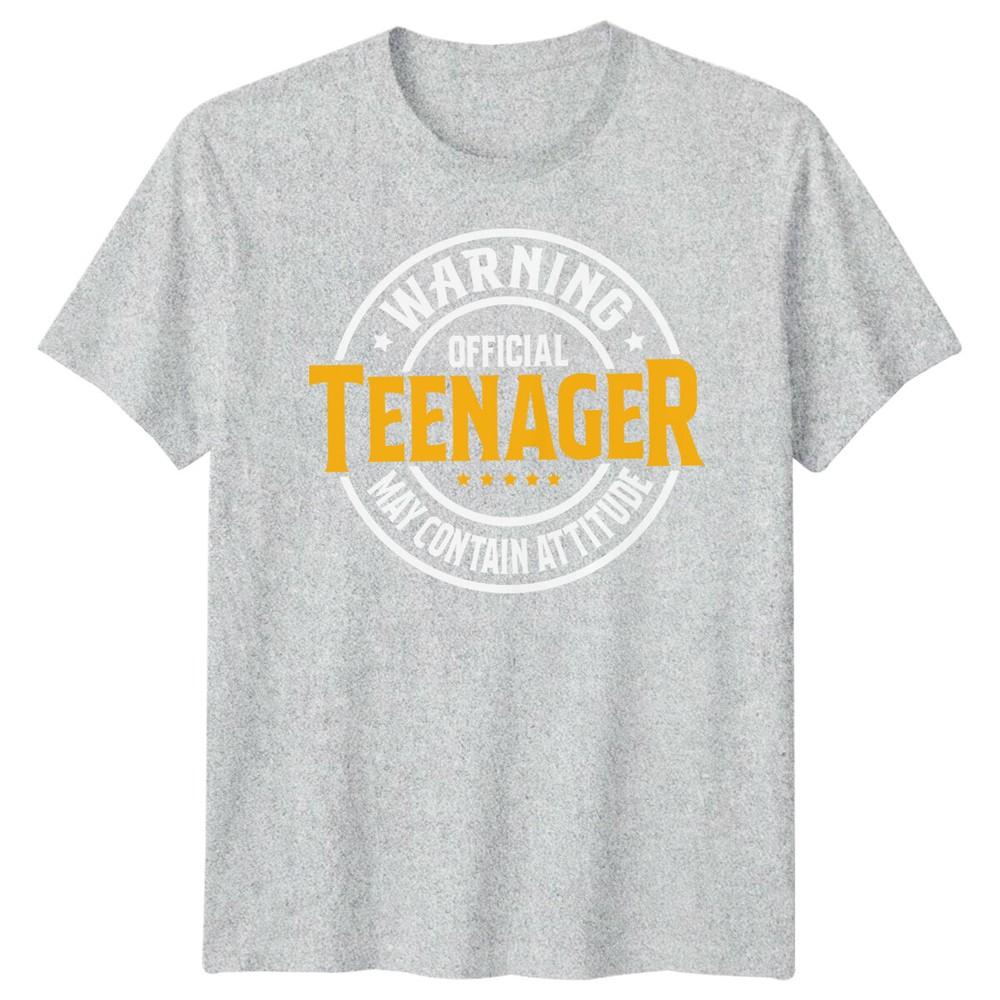 Official Teenager Warning May Contain Attitude Teen Unisex Graphic Tee Unisexs Top