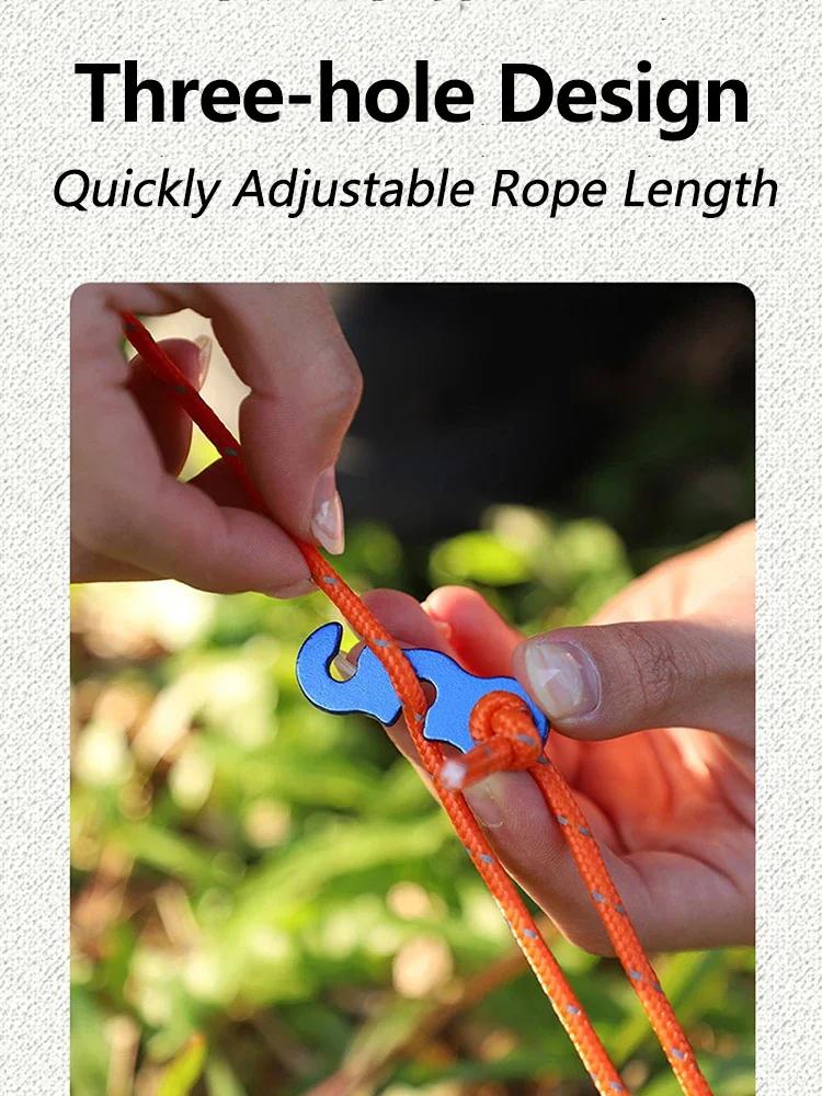 1/5/10pcs Adjustable Tent Rope Buckle Aluminum S-type Wind Cord Buckle Sturdy Rope Buckle for Outdoor Camping Tents Accessories