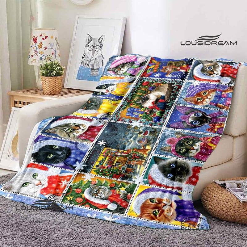 3D-Decke mit Katzendruck, modisch, hält die Decke warm. Flache Zutaten, weich und bequem, Heimreisebettdecke, Geburtstagsgeschenk