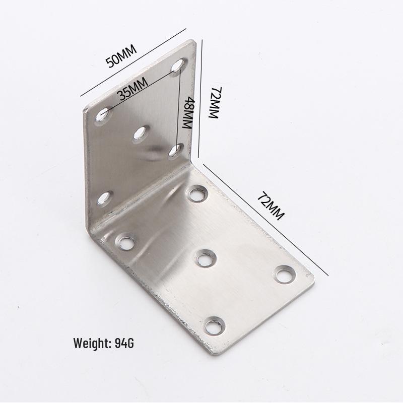 90° L-Shaped Stainless Steel Angle Bracket for Furniture and Shelves