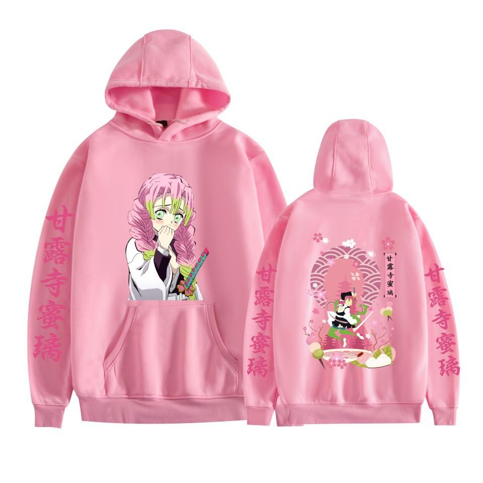 Kanroji Mitsuri Japonské Anime Mikina Svetr Unisex Podzim Zima Fleece Streetwear Topy
