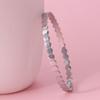 European Geometric Honeycomb Open Women's Stainless Steel Bracelet with Inlaid Rhinestones