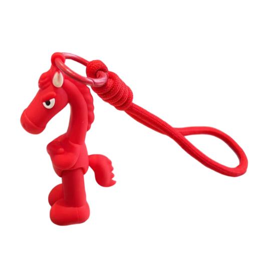 Keychain Arm-crossing Horse Charm Key Chain with Muscular Body Design Compact Size 2026 Year of Horse Key Pendant Bag Accessories