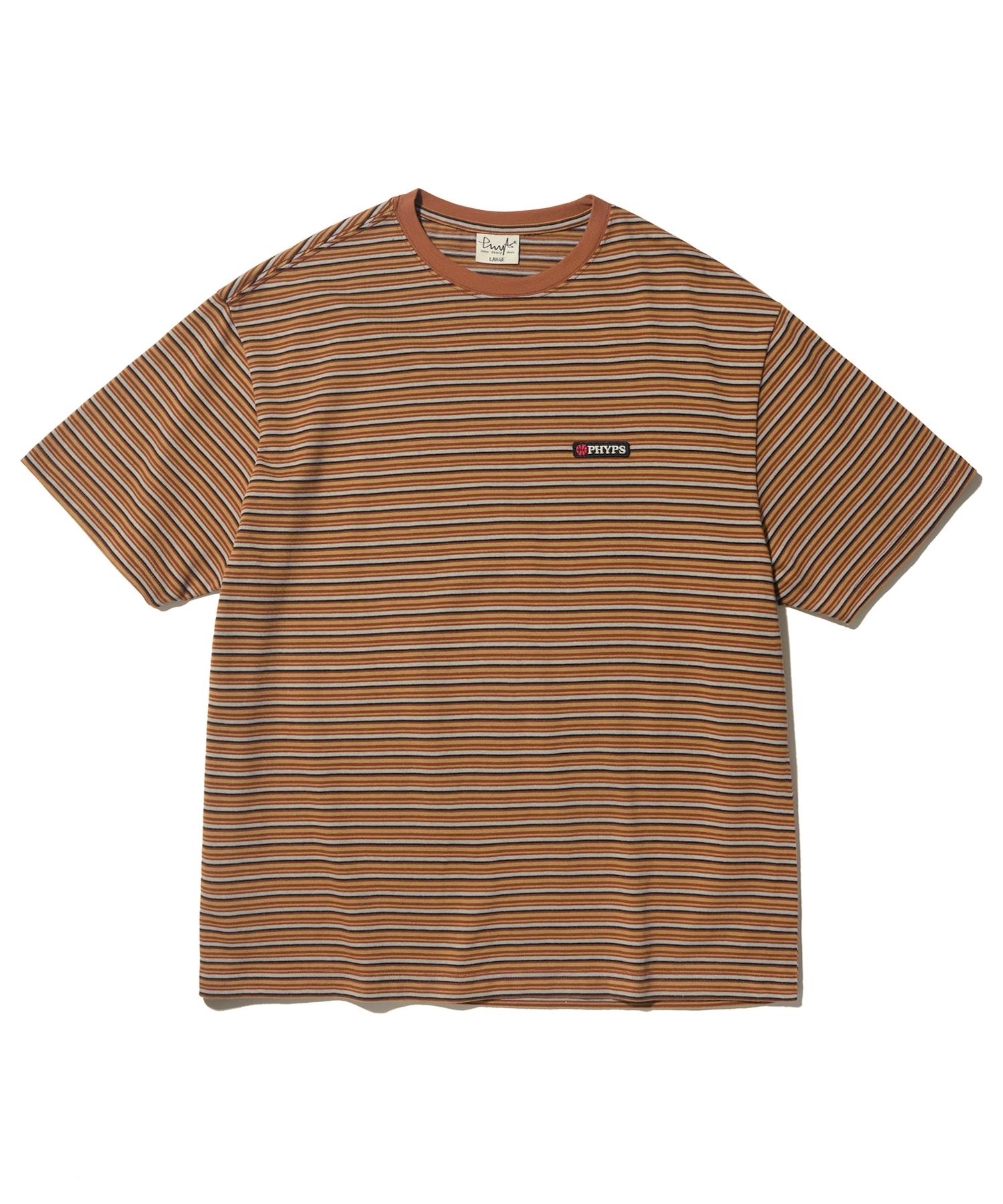Physical Department Apple Basket Striped Short Sleeve T-Shirt_Brown Brown/L