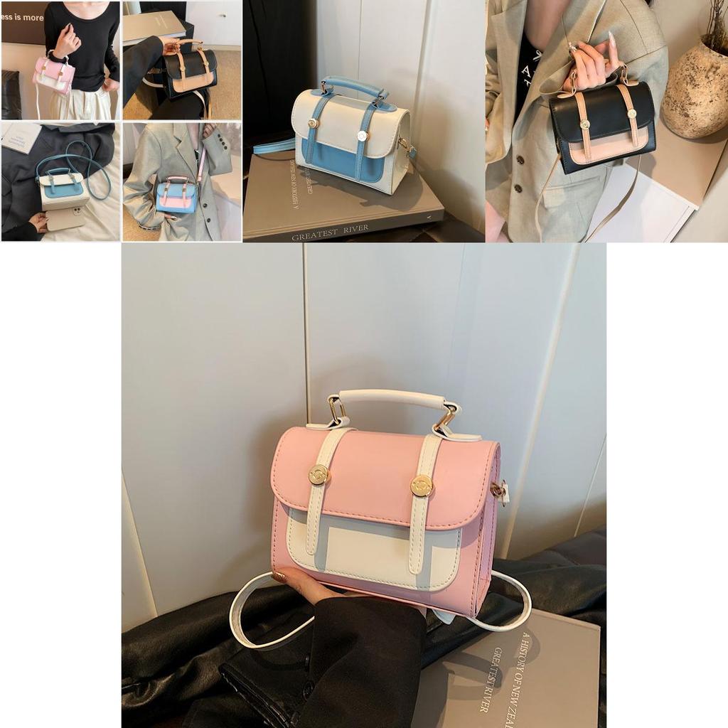 Stylish Color Block Handheld Shoulder Bag For Women In Fresh Summer Design 2024