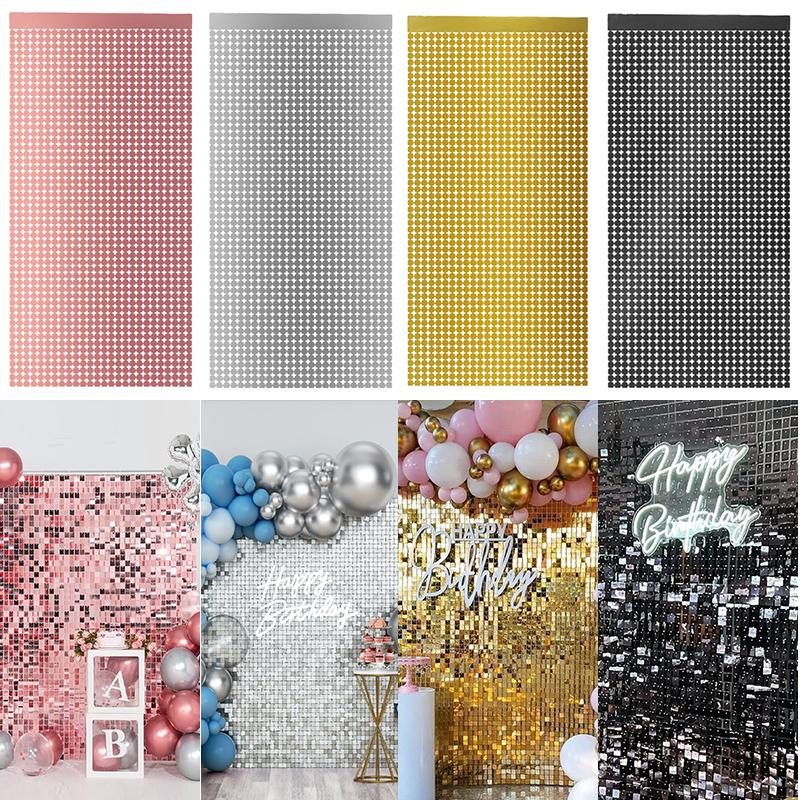 2M Birthday Party Decoration Backdrop Curtain Sequin Wedding Decor Background Baby Shower Glitter Backdrop Adult Anniversary