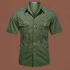 Men's Short Sleeve Outdoor Tooling Shirt Loose Breathable Soft Tooling Shirt